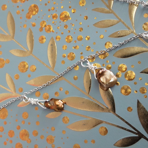 High luster Keshi pearl necklace - Picture 3 of 7